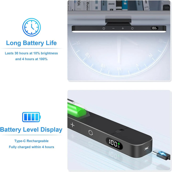 Sleek cordless LED lamp, 3 color settings & adjustable brightness for comfortable home illumination.