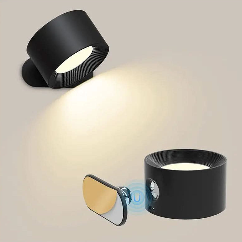 Bedroom LED wall lamp, cordless & rotatable for comfortable reading light. Touch control, rechargeable, modern decor.