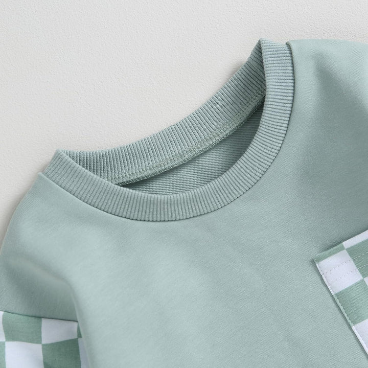 Picture-perfect baby winter jogger, contrast sweatshirt & adorable trousers.