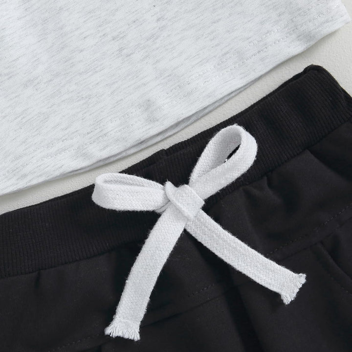 Embossed detail baby winter set, contrast sweatshirt & cozy jogger trousers.