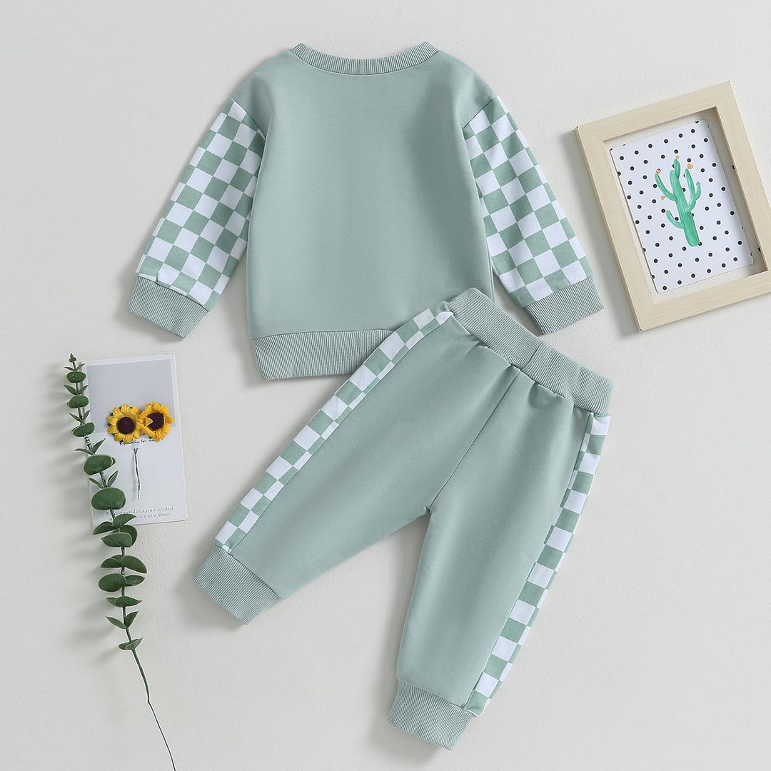 Classic contrast baby winter jogger, top & comfortable trousers.