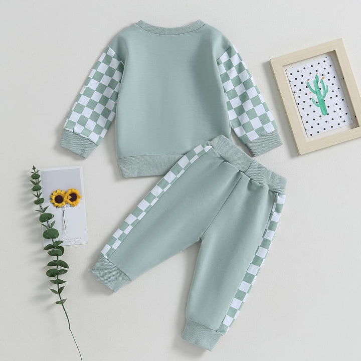 Classic contrast baby winter jogger, top & comfortable trousers.