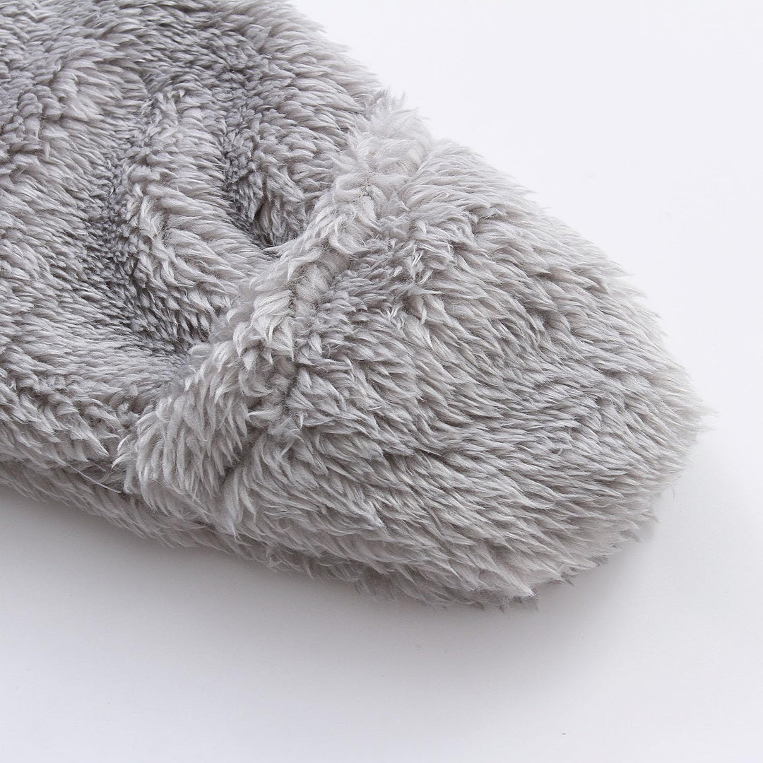 Practical baby fleece-lined hooded romper, comfort for cold weather.