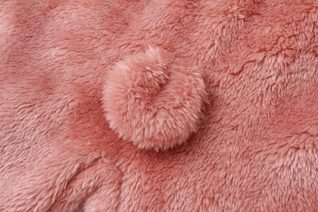 Warm baby bodysuit, hooded & fleece-lined; ideal cozy newborn romper.