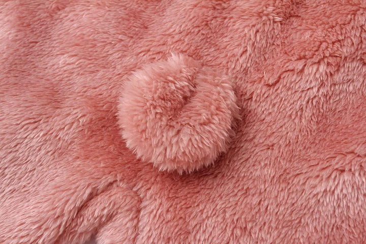 Warm baby bodysuit, hooded & fleece-lined; ideal cozy newborn romper.