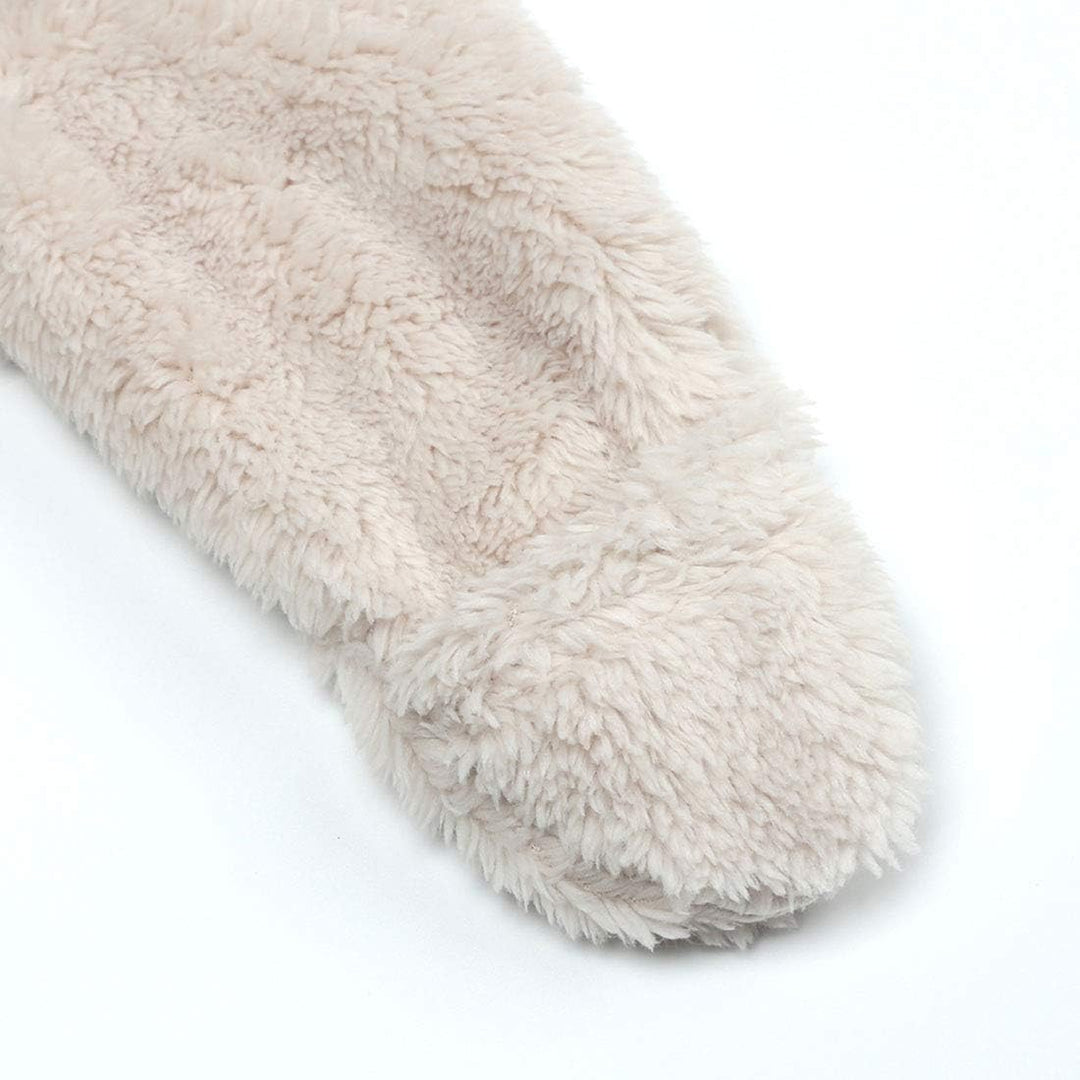 Soft hooded baby bodysuit, fleece-lined, comfort & warmth for newborns.