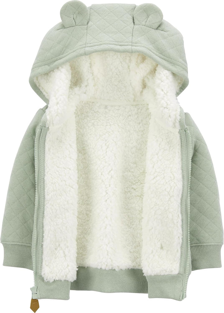 Soft, lined baby hoodie with hood for ultimate comfort. Cozy infant jacket, perfect toddler outerwear.