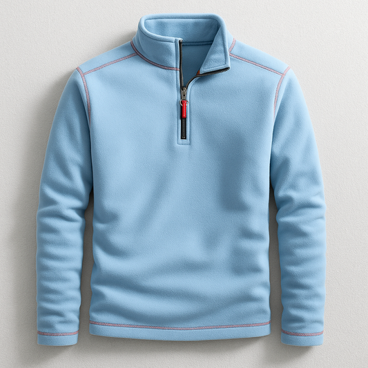 Cozy men's quarter-zip pullover. Ideal for comfortable layering, smart casual outfits, and everyday fall/winter wear.
