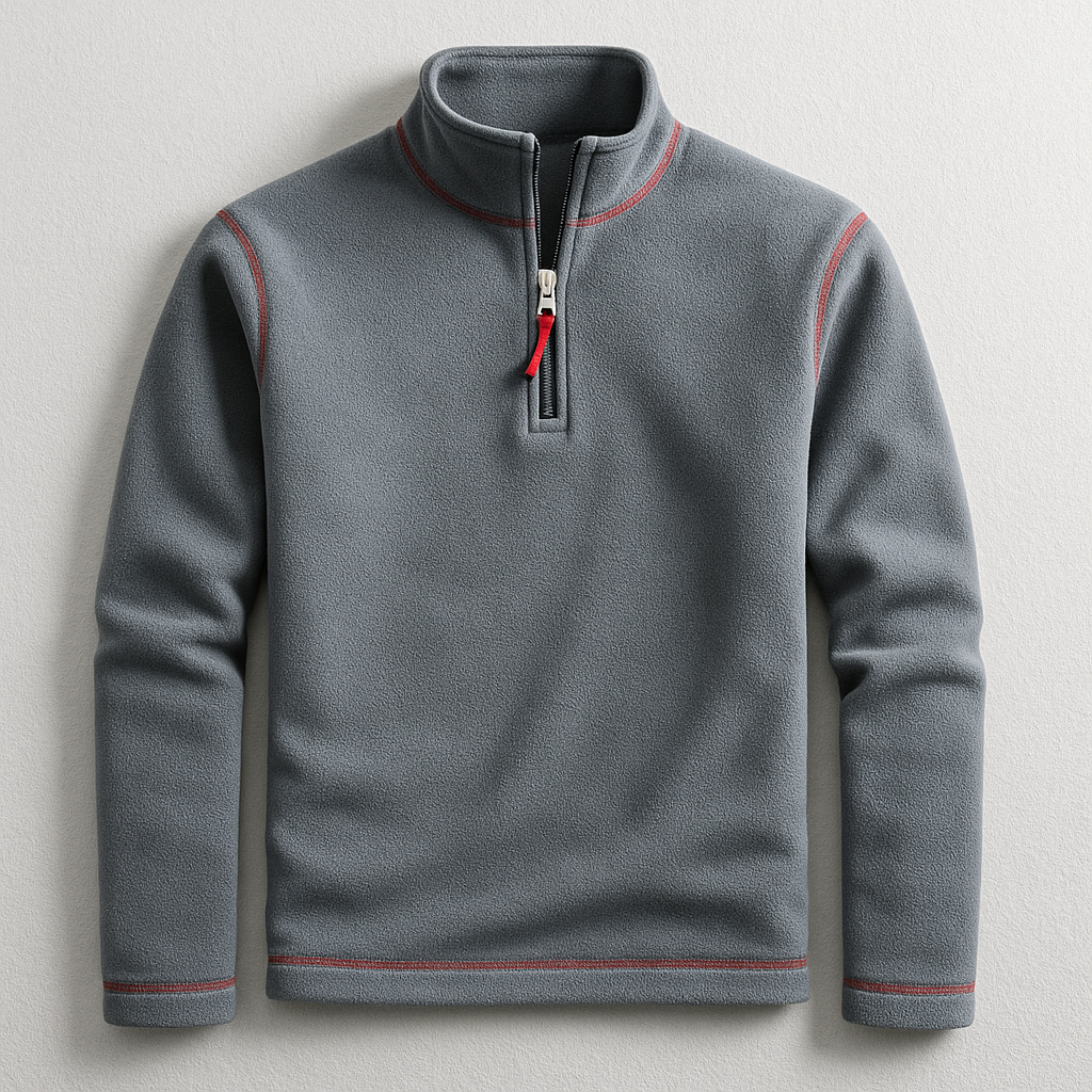 Stylish long-sleeve quarter-zip pullover for men. Great for smart casual, comfortable daily wear & winter layering.