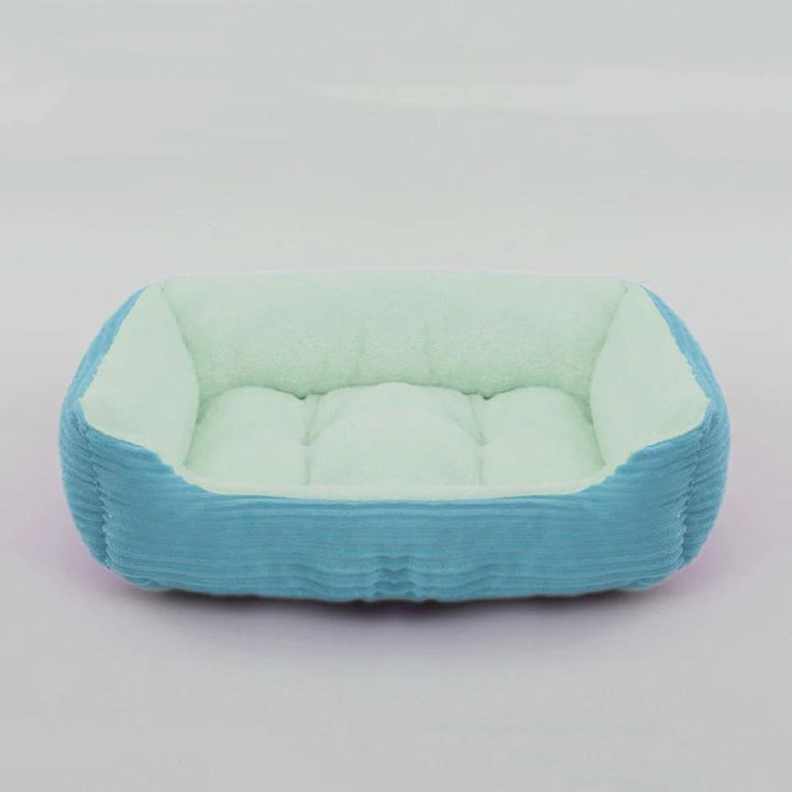 Soft plush pet bed for dogs, providing a secure & warm sleep space.