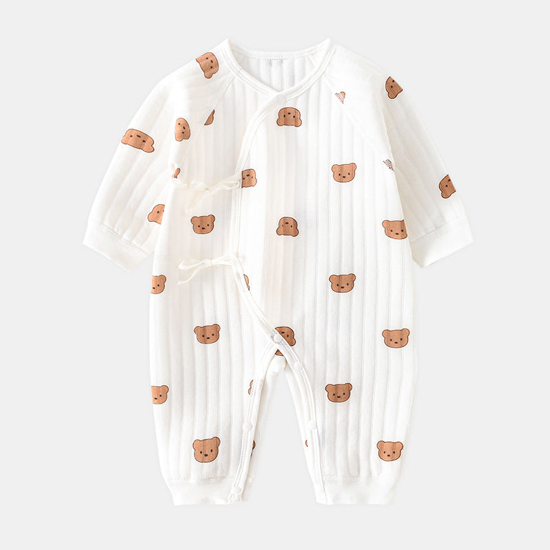 Unisex baby bear applique bodysuit. A cozy infant wear staple for spring, fall, and everyday comfort.