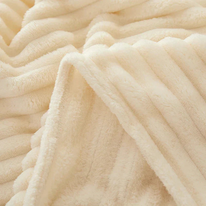 Decorative & cozy wide striped flannel fleece blanket for stylish home accents.
