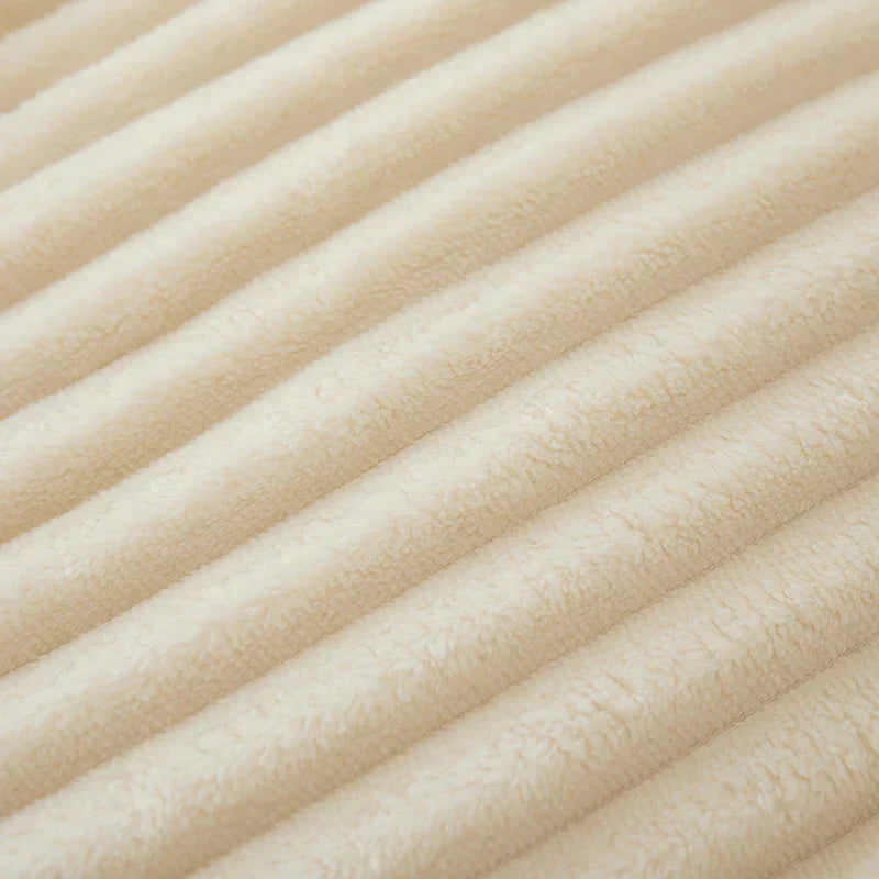 Soft striped flannel throw, large and warm, enhancing any home's comfort and decor.