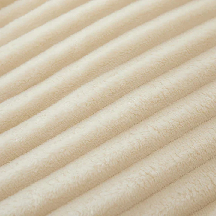 Soft striped flannel throw, large and warm, enhancing any home's comfort and decor.