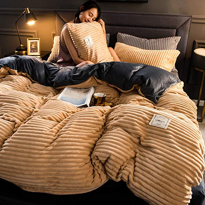 Luxurious cozy winter duvet, ultra-soft to touch, perfect for warm bedroom comfort & stylish home decor.