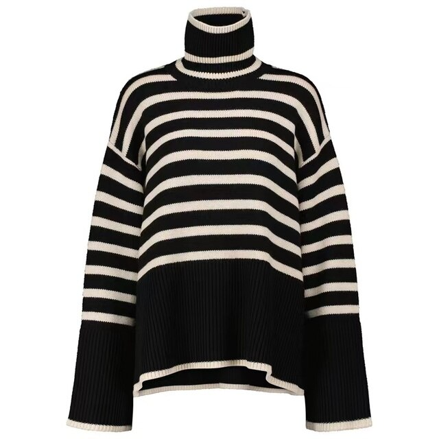 Versatile women's long sleeve turtleneck sweater, comfortable for everyday wear and casual chic style.