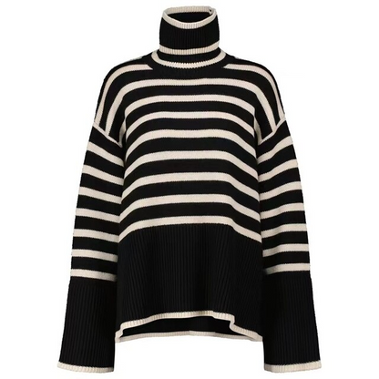 Versatile women's long sleeve turtleneck sweater, comfortable for everyday wear and casual chic style.