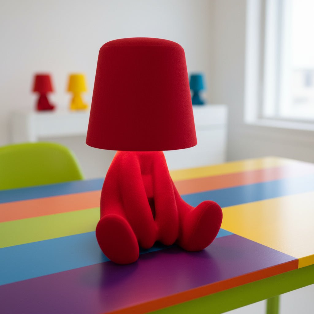 Unique human-shaped LED table lamp, ideal for desk or bedside room lighting.