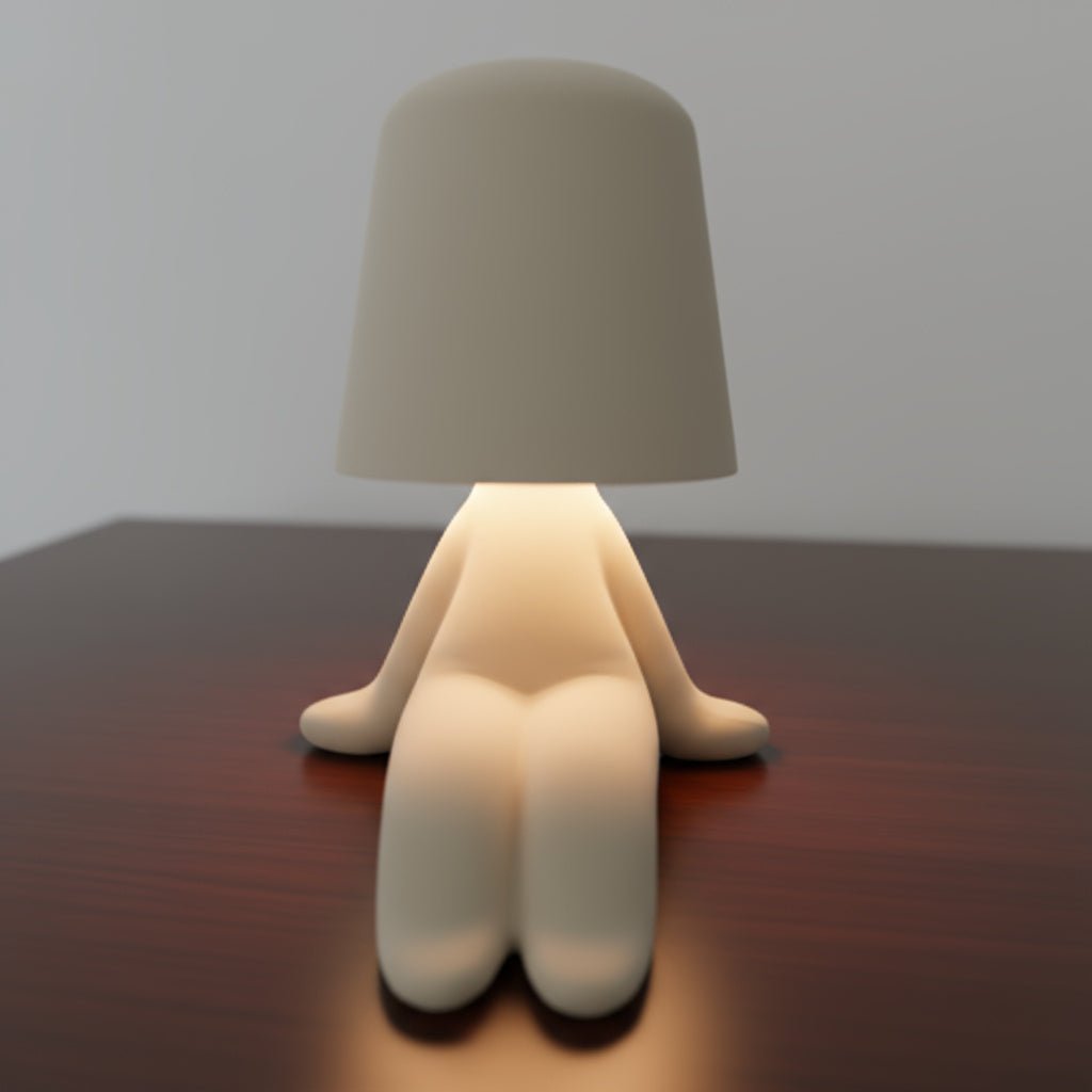 Artistic human figure LED desk lamp, providing creative accent and task lighting.