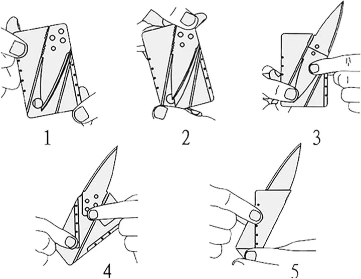 Foldable credit card pocket knife, a compact survival tool for backpacking and everyday carry.