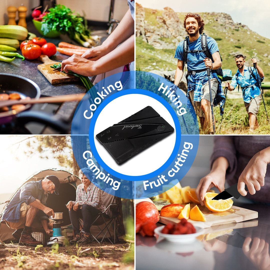 Credit card knife with a protective sheath, ensuring safe everyday carry and easy access.