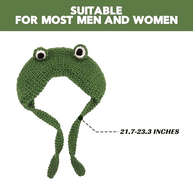 Adorable knit frog design ear warmer headband for women; cozy and comfortable.