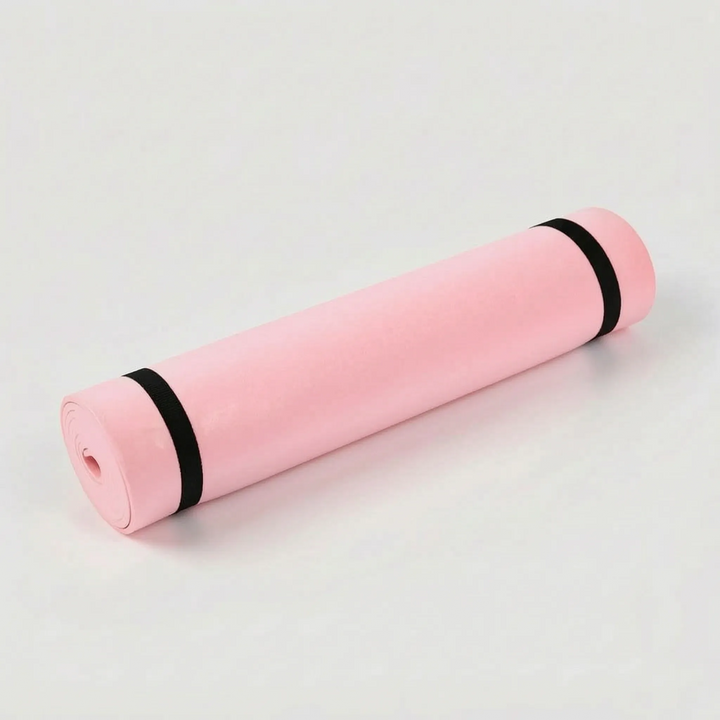 Durable cushioned exercise mat for yoga, pilates & home gym fitness. Non-slip workout mat for comfort.