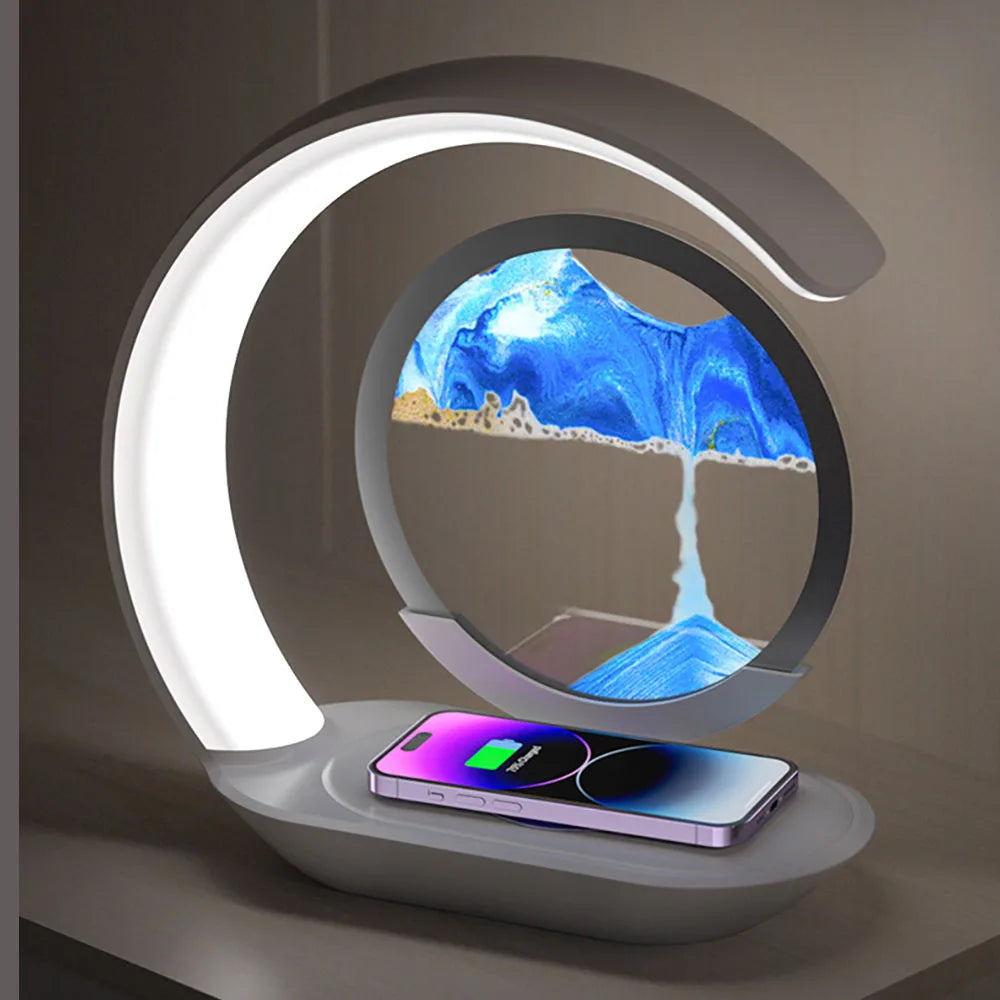 Cherished custom photo LED night light. USB powered acrylic lamp with wooden base, creating a warm, personalized ambiance.