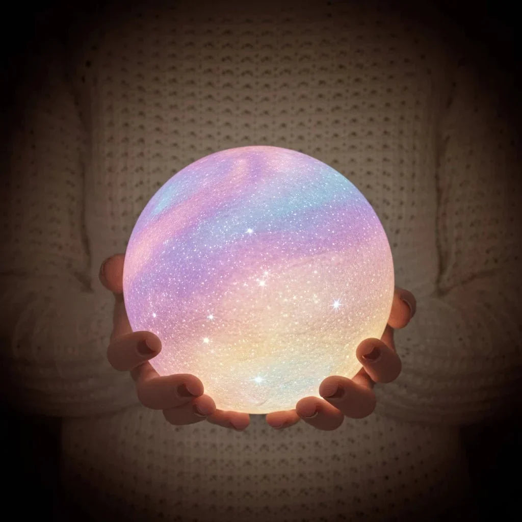 Unique customizable LED ambient light globe, an innovative decorative lamp for any room.