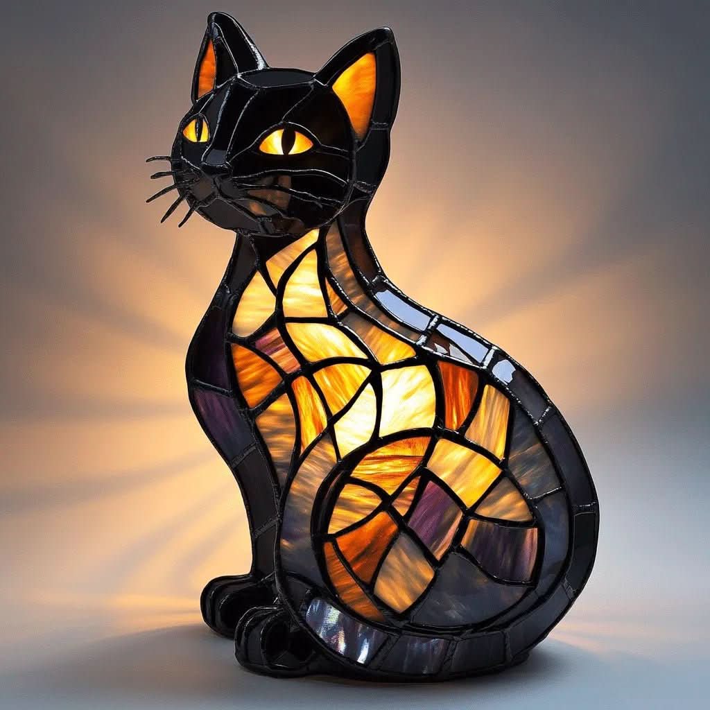 Decorative cat-shaped LED night light. Soft silicone lamp, perfect for a tabletop or nursery's gentle ambiance.
