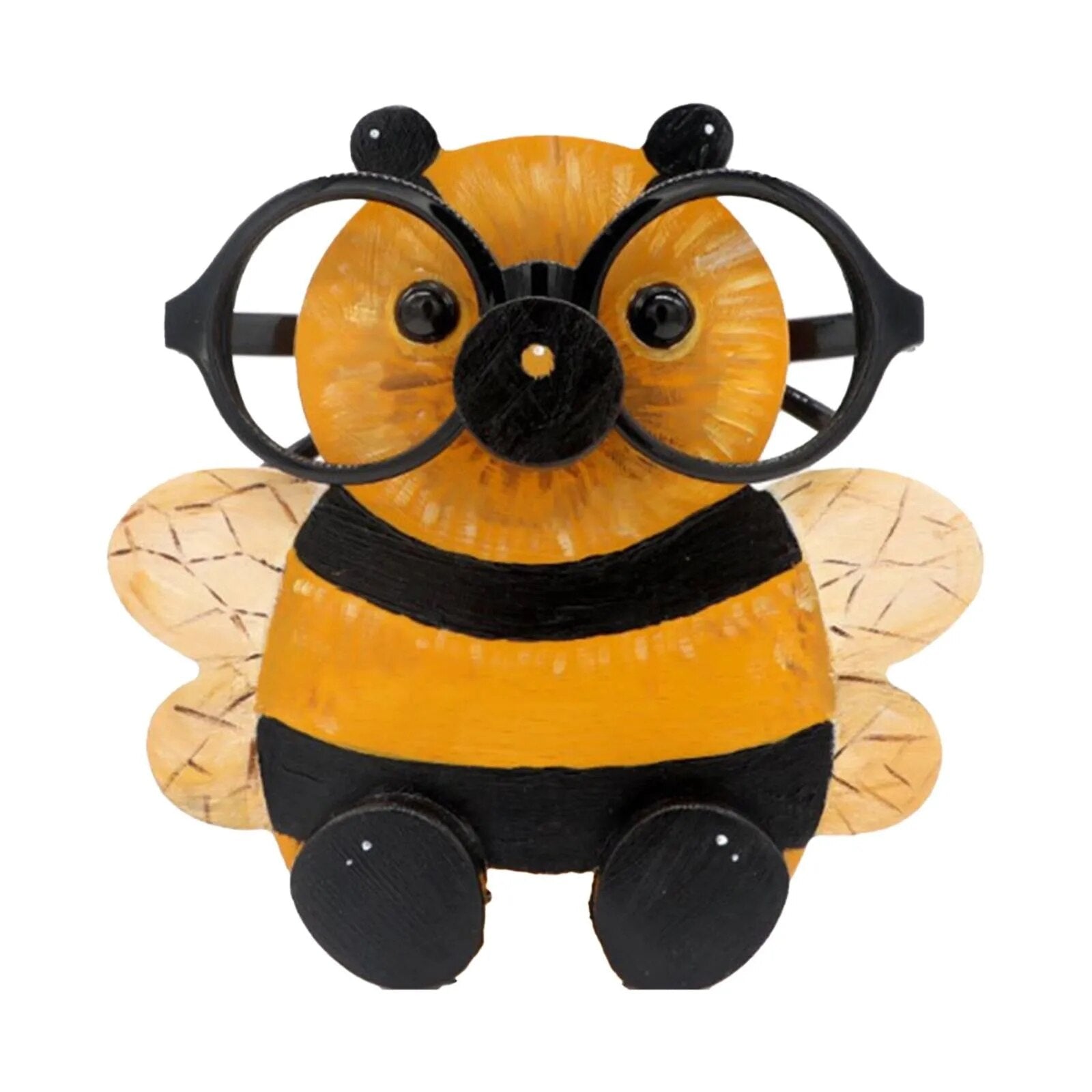 Delightful animal spectacle stand, a handcrafted wooden holder perfect for eyeglasses and decor.