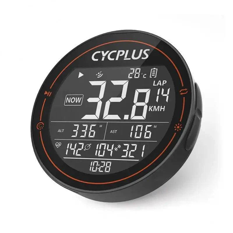 Cycplus M2 Wireless GPS Bicycle Computer, clearly displaying speed and cycling route on screen