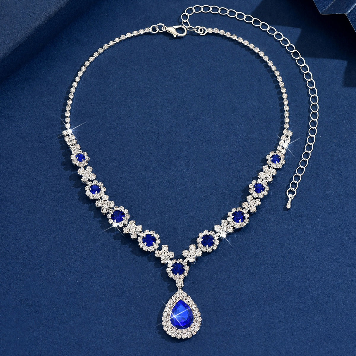 Shimmering waterdrop CZ pendant necklace, delicate women's cubic zirconia jewelry.