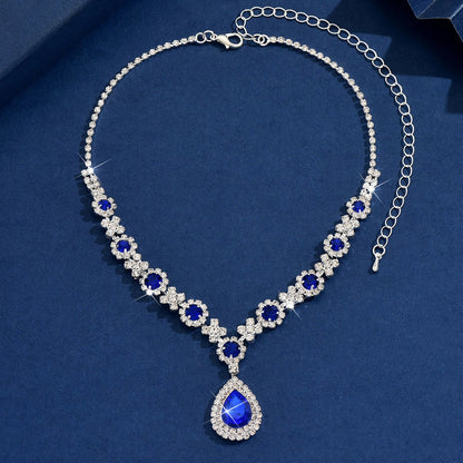 Shimmering waterdrop CZ pendant necklace, delicate women's cubic zirconia jewelry.