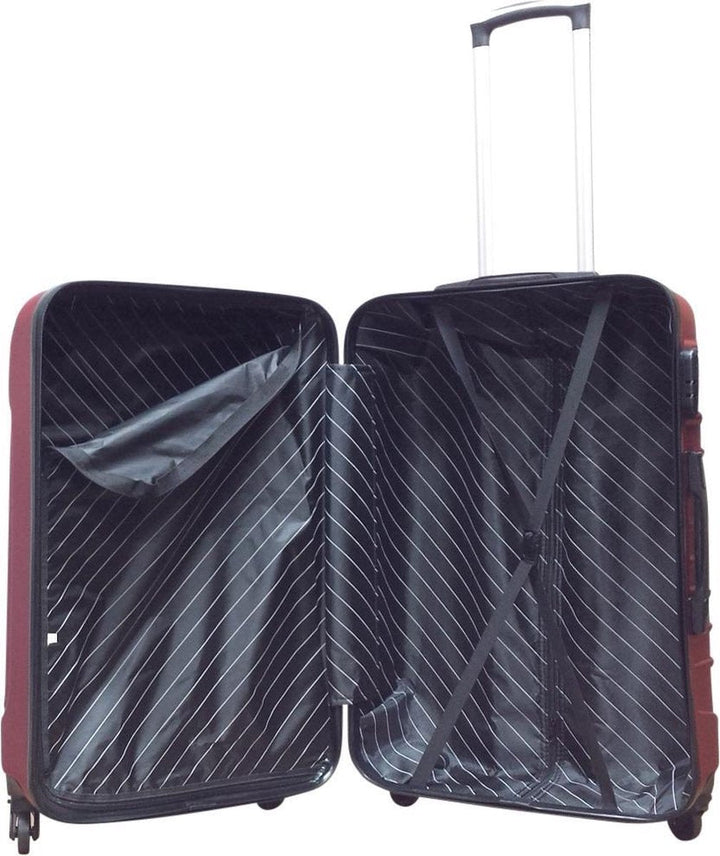 Tough dark blue 2-piece luggage set. Hard shell design with multi-directional spinner wheels for easy travel.