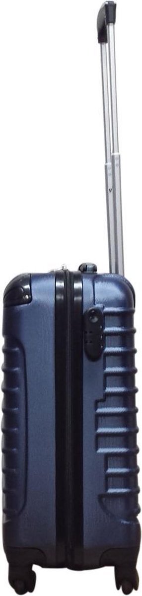 Stylish dark blue 2-piece suitcase set. Hard shell, durable, with smooth spinner wheels for all trips.