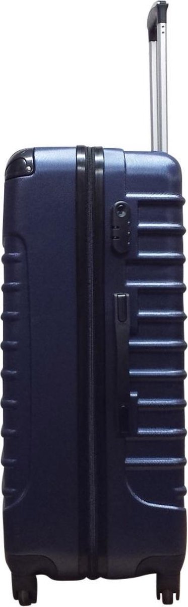 Convenient dark blue 2-piece hard shell luggage set with 360° spinner wheels for effortless travel.