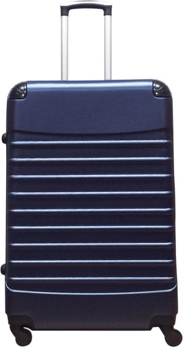 Complete 2-piece dark blue hard shell luggage set with ultra-durable spinner wheels for any journey.