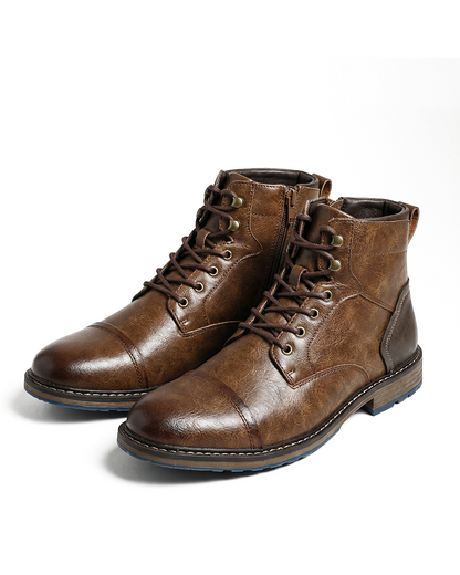 Dark brown men's Bayshore side-zip everyday boots. Durable, rugged, and comfortable for casual wear.