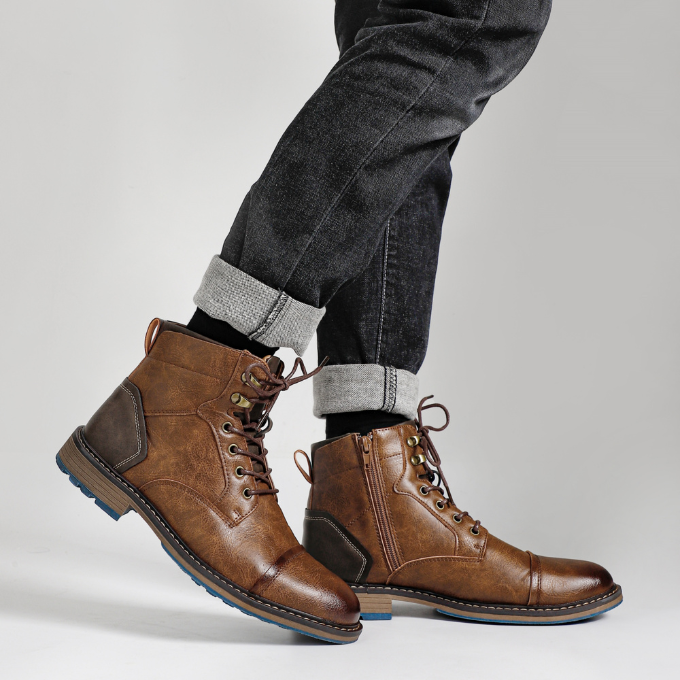 Men's Bayshore durable dark brown side-zip boots. Perfect for everyday, casual, and rugged style.