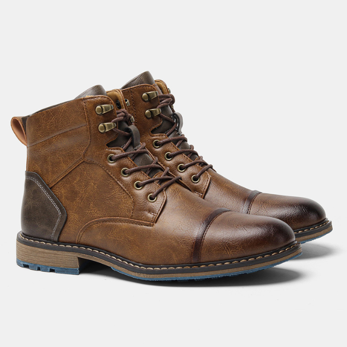 Versatile Bayshore men's dark brown everyday boots. Side-zip design, durable, rugged, comfortable.
