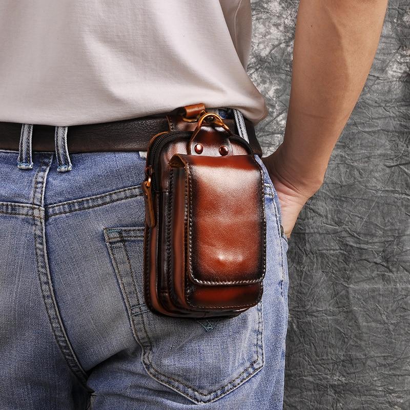 Men's dark brown hip pack, perfect for everyday carry & travel. Versatile crossbody utility bag for essentials.