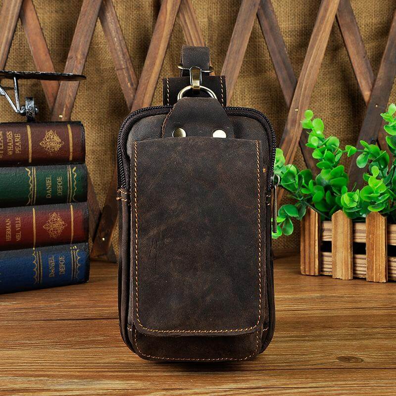 Premium dark brown men's waist bag, ideal for daily essentials, travel, and stylish accessorizing.