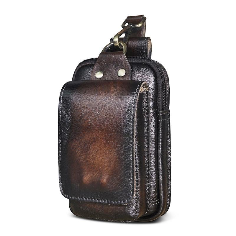 Versatile men's dark brown crossbody waist bag, ideal for daily essentials, travel, and utility needs.