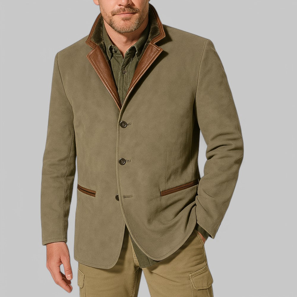 Black men's vintage casual jacket. Timeless fall outerwear, perfect for autumn fashion & outings.