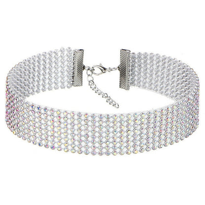 Beautifully crafted women's choker necklace with sparkling crystals and dazzling rhinestones.