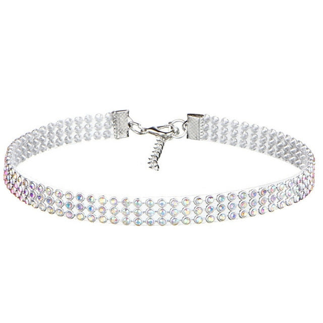 Elegant rhinestone choker, perfect women's jewelry for adding a touch of glamour and sparkle.