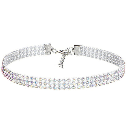 Elegant rhinestone choker, perfect women's jewelry for adding a touch of glamour and sparkle.