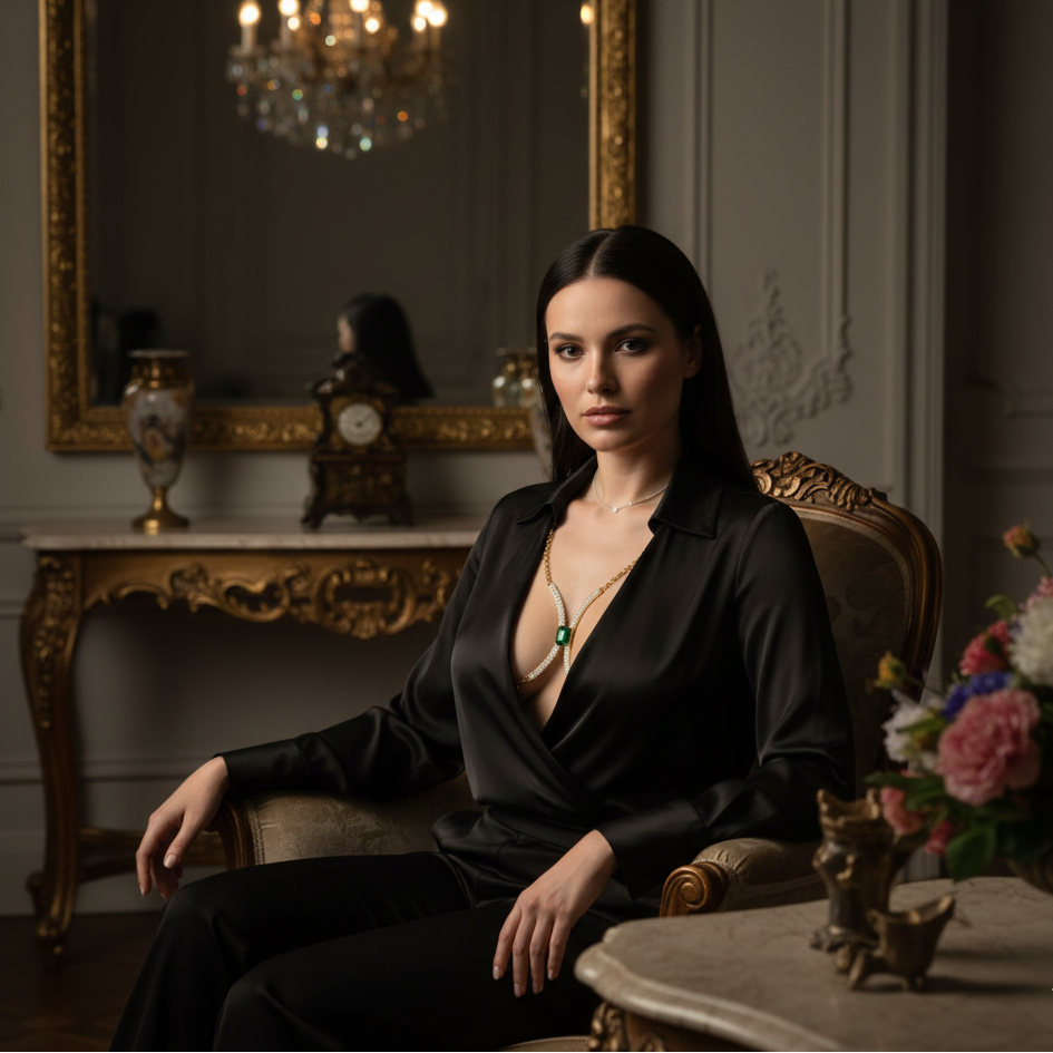 Elegant women's rhinestone body chain with shimmering crystals. Perfect statement jewelry, available in gold or silver.