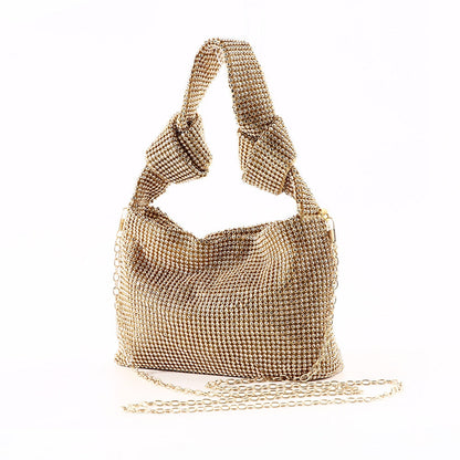Elegant silver rhinestone clutch, a dazzling women's evening bag for special occasions.